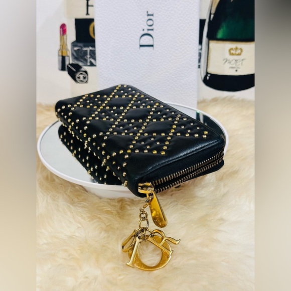 πCHRISTIAN DIOR STUDS Long Zippy Wallet w/Dior Charm & Box - Picture 4 of 12